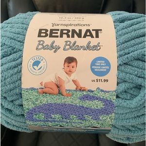 New Bernat baby blanket yarn. Color sky